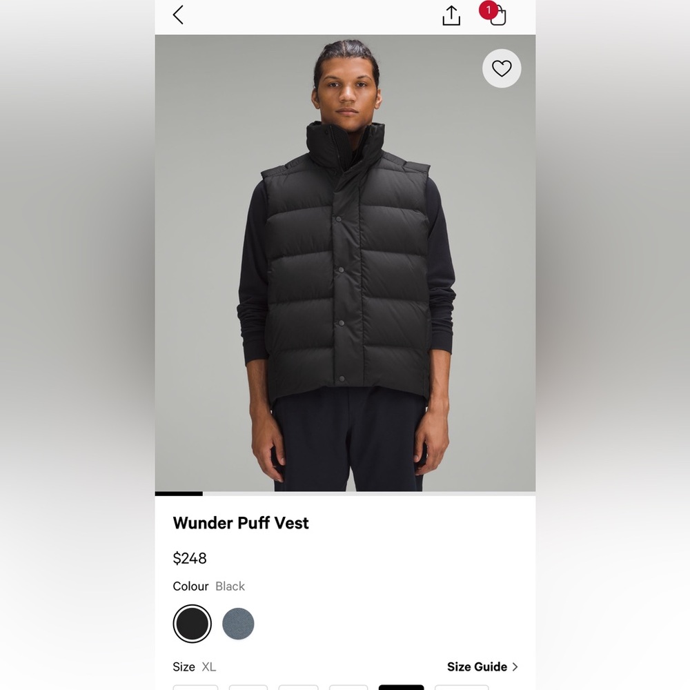 Lululemon Wunderpuff Vest - Black Like New XL